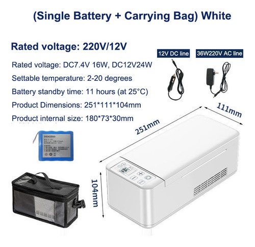 Versión De Batería Única Refrigerador Portátil De Insulina