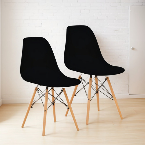 Set X 2 Sillas Tipo Eames Comedor Reforzadas Estructura