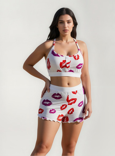 Conjunto De Pijama Verano Mujer Short Y Top De Tirantes
