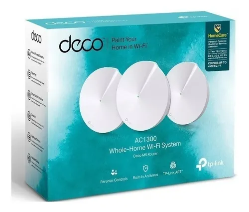 Roteador + Repetidor TP-Link Deco M5 (Sistema Mesh WiFi em Toda a Casa)