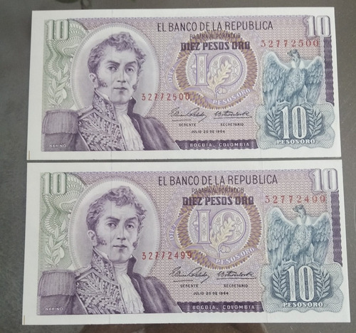 Billete Pareja Del Año 1964 ( Segunda Fecha ). 