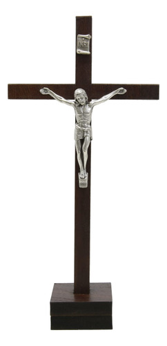 Needzo Crucifijo De Madera Con Centro De Peltre, Decoración 