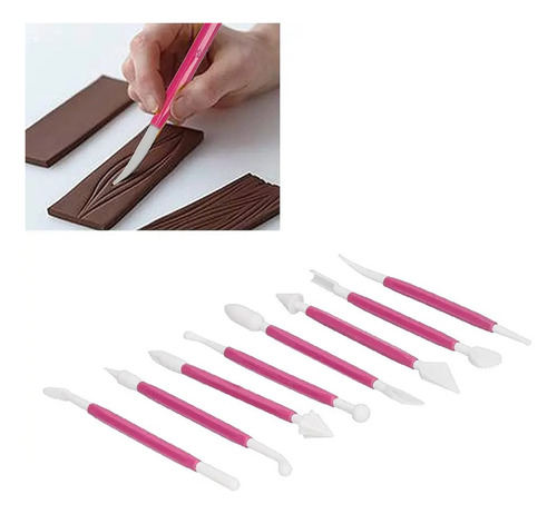 Set De Estecas Para Moldear Fondant Repostería 8 Piezas
