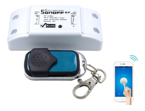 Imagen 1 de 7 de Sonoff Rf 433mhz Wifi Switch On/ Off + Control Remoto Rf