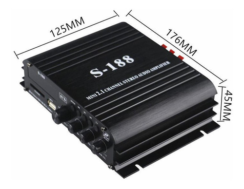 Amplificador De Potência 40wx2 Audio Sub Bass Amp Fonte De A