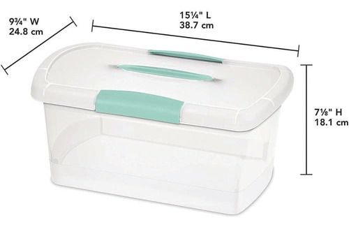Sterilite Box Showoffs Med Nesting Transparente, Azul Aquari