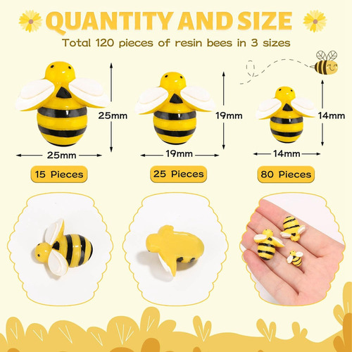 120 Piezas De Decoración De Abejorros, Abejas Melíferas De R