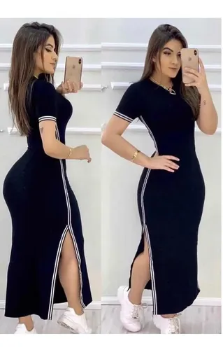 Vestido de fenda com deals tenis