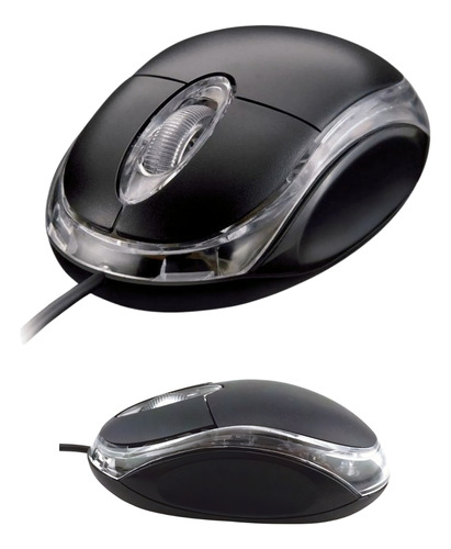 Mouse Com Fio Clique Silencioso 3 Botões 1600dpi Plug & Play