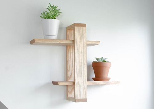 Estante De Pared Decorativo Plantas En Madera Solida 