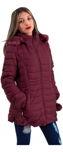 Campera Mujer Invierno Inflable Impermeable Capucha Yd 