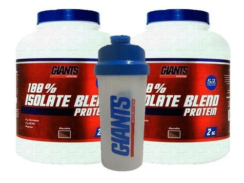 Kit 2x Isolate Blend Chocolate Giants Nutrition + Coque