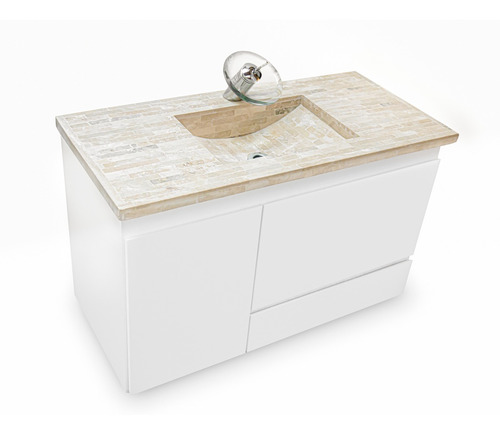Vanitory Colgante 1mt Bacha Travertino Cascada Envio Gratis