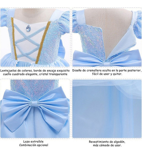Vestido De Princesa Cenicienta For Niñas Disfraz De Cosplay