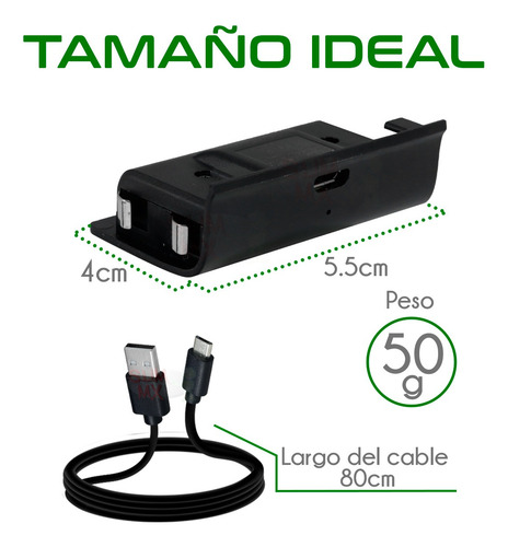 Kit Carga Y Juega Para Control Xbox One Cable Y Batería Tapa