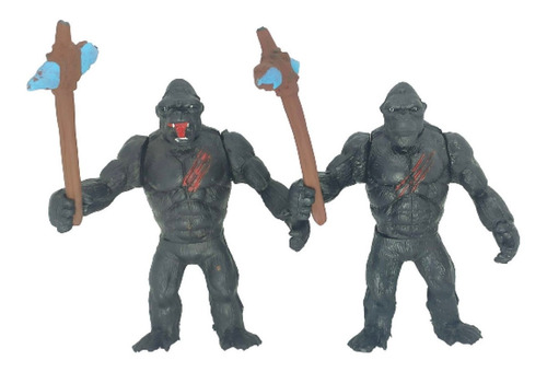 Figuras King Kong 2pzs Mad Anger Black Articulables Axe En