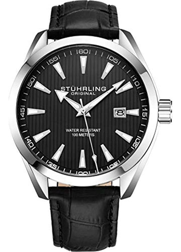 Stuhrling Original Reloj De Pulsera Negro Para Hombre Con Es