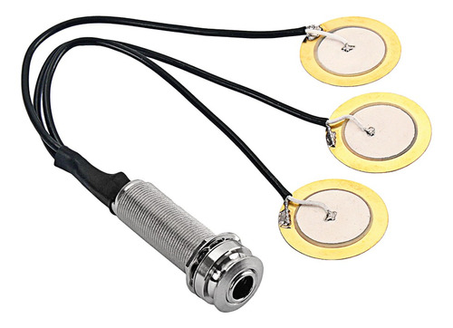 6.35mm Captador Piezo 3 Transductor Para Guitarra Violín