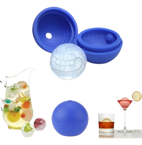 3 Pulgadas De Silicona Azul Death Star Wars Ice Cube Molde D