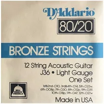 Comprar Set Cuerdas D'addario Bronze .10 Para Guitarras 12 Cuerdas