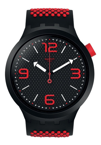 Reloj Swatch Big Bold Unisex Negro Con Rojo So27b102