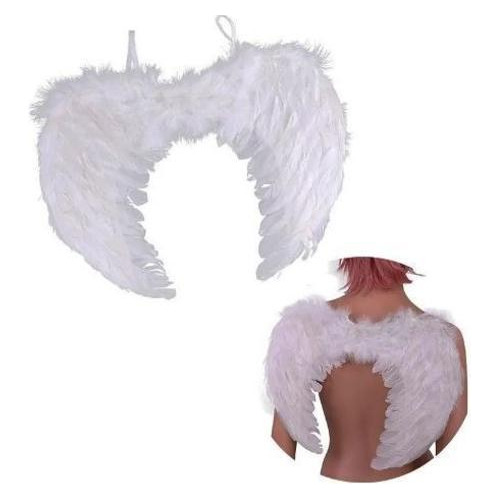 Asa Anjo Branca Penas Artificiais Cosplay Fantasia