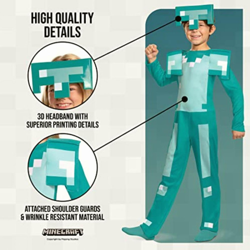 Disguise Disfraz De Minecraft Armor Para Niño, Azul, L