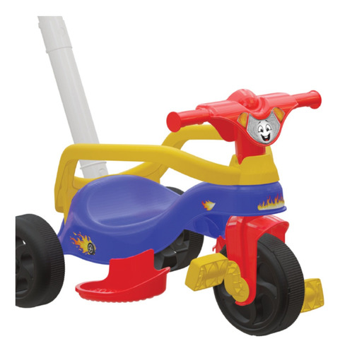Motoca Infantil Triciclo Fast Azul Com Proteção E Empurrador