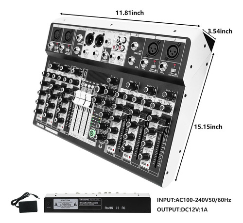 Mezclador De Sonido De Audio De Estudio,mezclador(8 Canales)