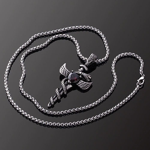 Colar Masculino Com Pingente Espada Alada