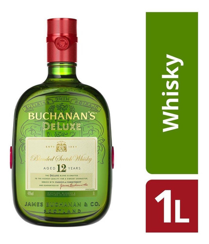 Imagen 1 de 2 de Whisky Buchanans De Luxe 1litro Original 100% 