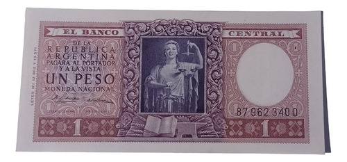 Billete Un Peso Moneda Nacional