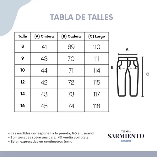 Talla 16 pantalon hombre hotsell
