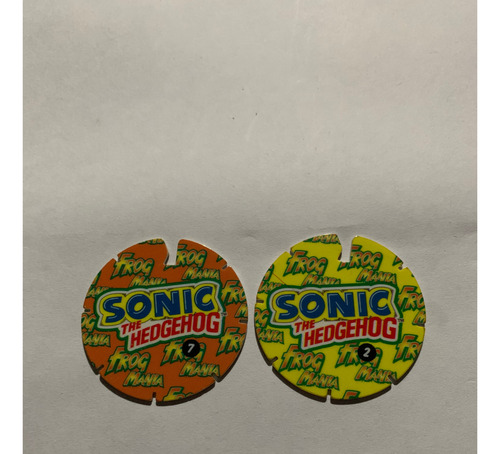 2 Tazo Sonic Hedge Hog - Raro (Usado)