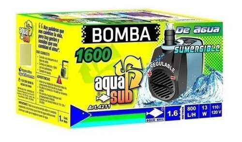 Bomba De Agua Sumergible Acuario Fuente Pecera 1.6m 4211