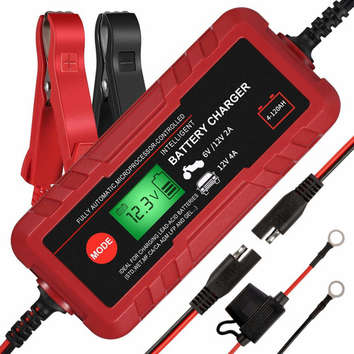 Adakiit 6/12v 4a Smart Battery Charger/maintainer Fully Auto