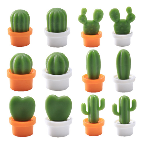 Imán Bonito Con Forma De Cactus Para Nevera, 12 Unidades