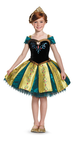 Disfraz Talla (7-8) Para Niña Vestido De Princesa Anna Con