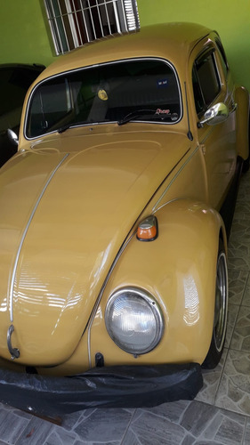 Fusca Amarelo 1972 Banco De Couro Carro Totalmente Original.