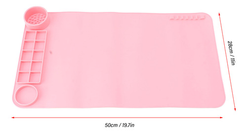 Alfombrilla De Silicona Para Manualidades, Color Rosa, 19.7