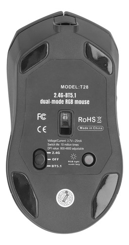 Mouse De Computador Sem Fio 2.4g Ou Bt5.1 Dpi Ajustável