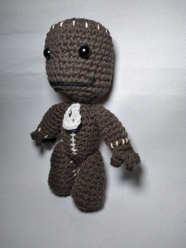 Imagen 3 de 4 de Amigurumi Sackboy, A Crochet, En Algodón 14 Cms