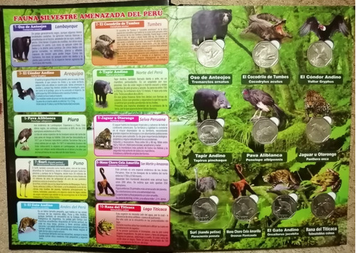 Álbum Colección De Monedas Sol Peruano Fauna Riqueza Dura