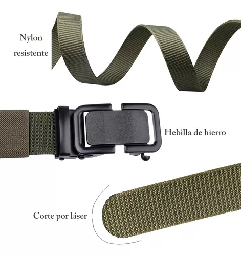 Cinturón táctico, estilo militar, correa de malla de malla resistente de  liberación rápida, cinturón de hebilla de metal para hombres y mujeres