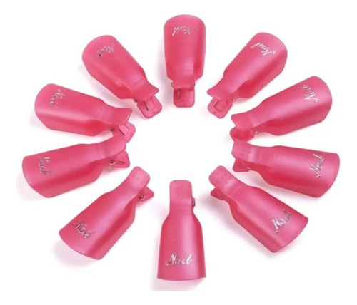 Pack 10 Pinzas Manicure Quita Esmalte Permanente