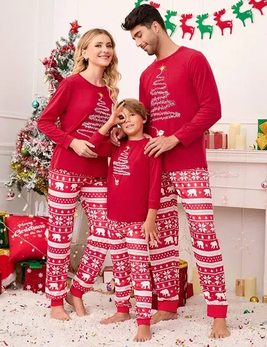 Conjunto De Pijamas Navidad Juego Para Familiares Y Parejas