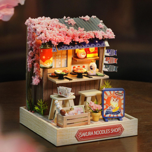 Miniature Dolls House Kits Wood Doll Sakuras Noodles House