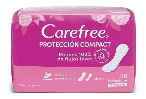 Protectores Diarios Carefree® Protección Compact X 20 Un.