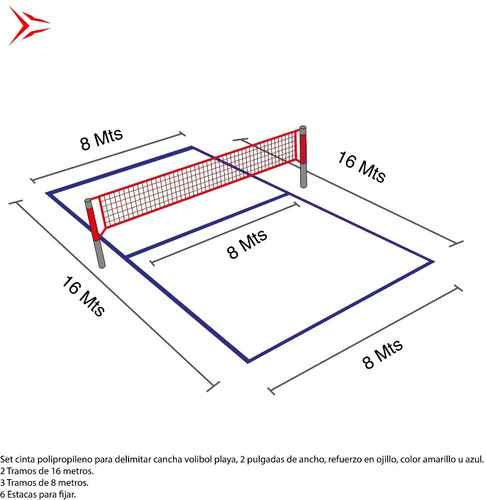Cinta Delimitar Cancha Volei Playero C/estacas | Sporta Mx