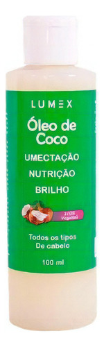 Óleo De Coco 100% Vegetal Lumex 100ml